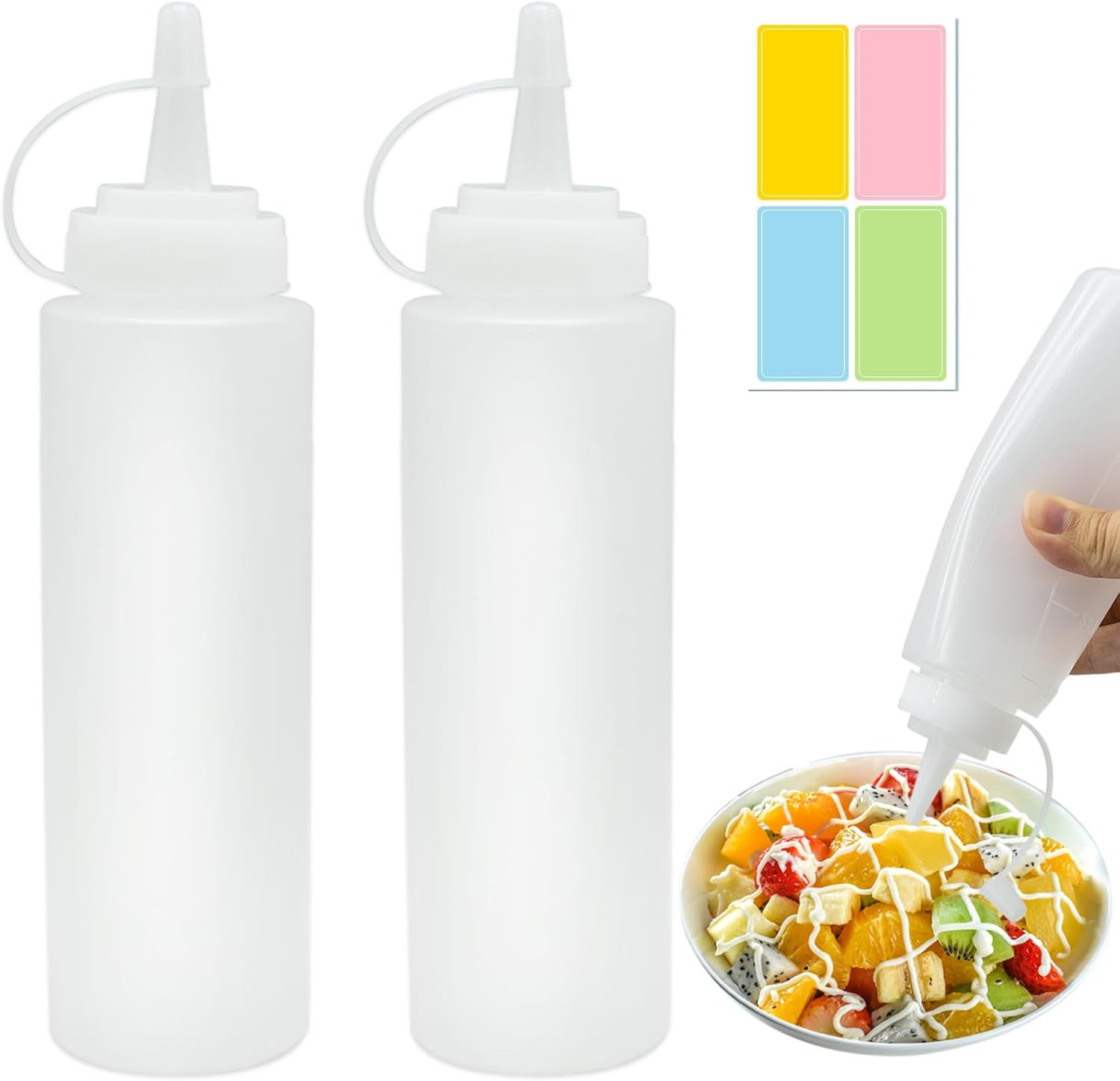 2 Stück Gewürzflaschen, Soßenflasche, 8 oz zum Auspressen von Flaschen, weiche F