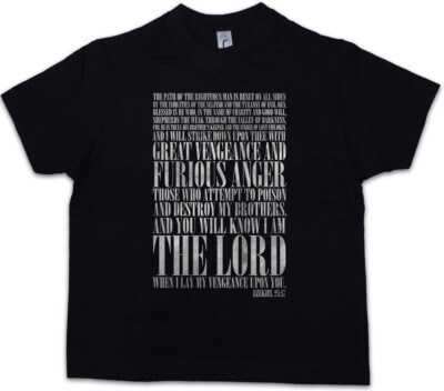EZEKIEL 25:17 Kinder Jungen T-Shirt Pulp Fiction Vincent Vega Tarantino Gangster