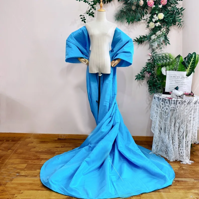 Wedding Cape With Big Bow Sleeves Detachable Train Brides