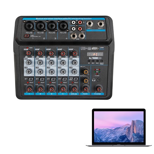 6 Channel Mixer Studio Audio Live Sound Mixing Console Amplifier Bluetooth USB - Picture 7 of 12