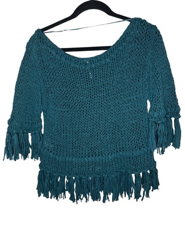 Maglione Free People On The Fringe maglia aperta taglia M verde - Foto 6 di 10