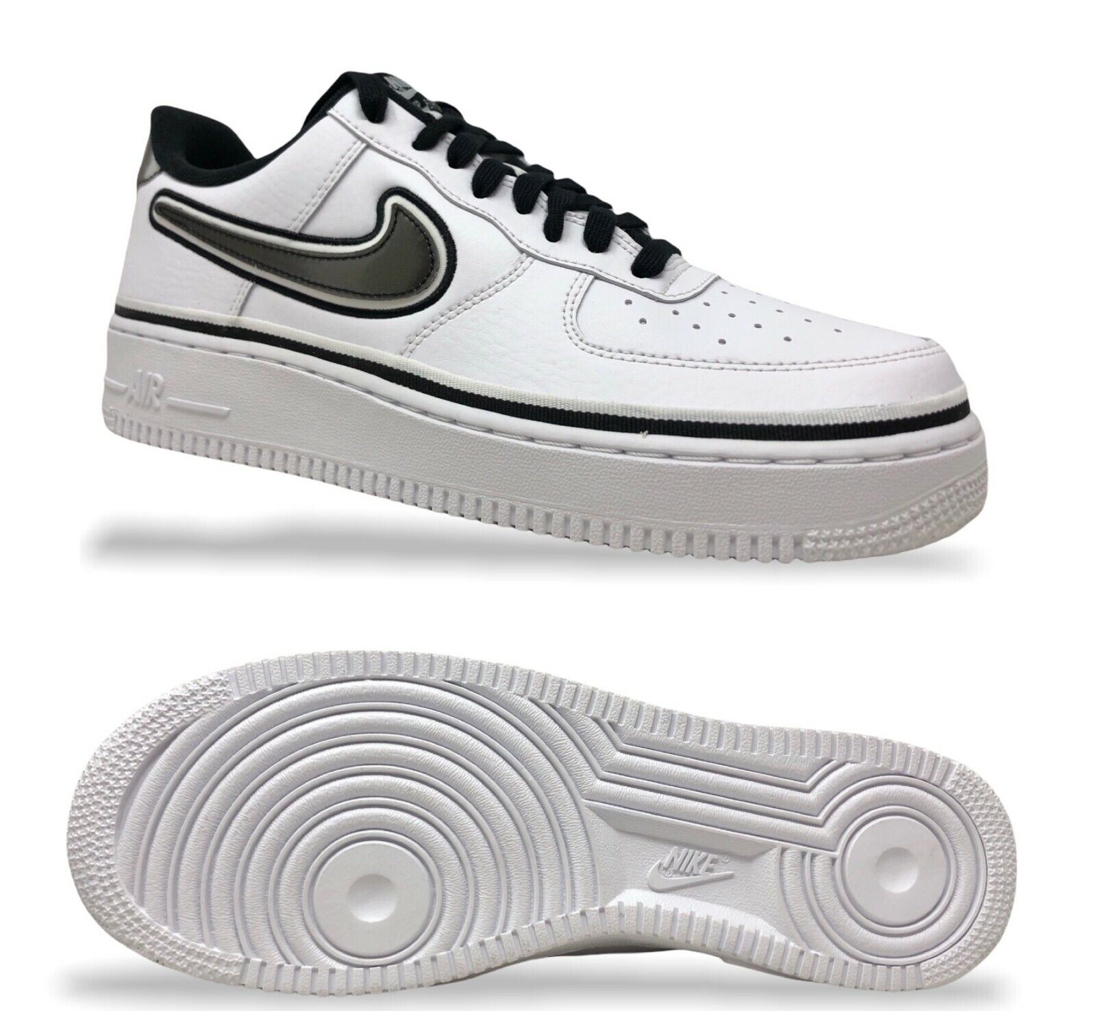 Nike Air Force 1 One Low 07 Sport AF1 White/Black NBA PACK Spurs AJ7748 100 | eBay