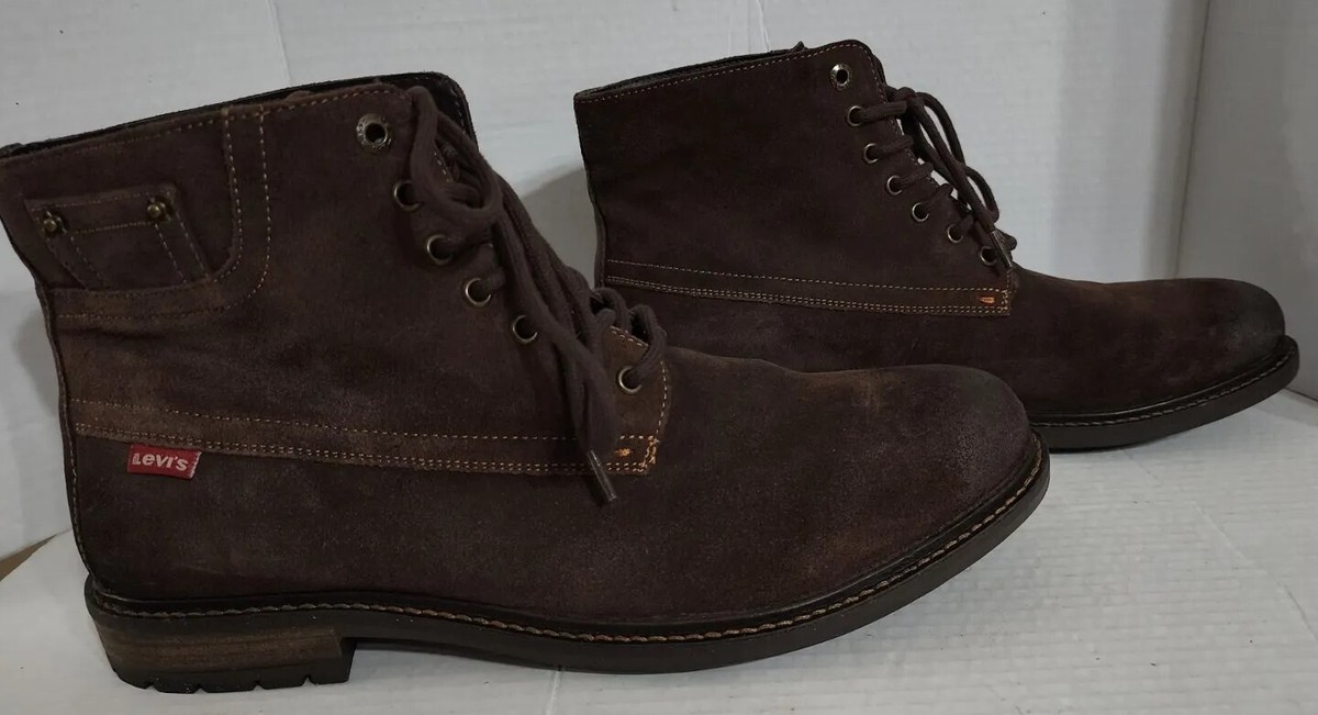 Levis Mens Boots 13 Brown Sheffield Suede Genuine Leather Lace-up Casual  Logo - Main Image