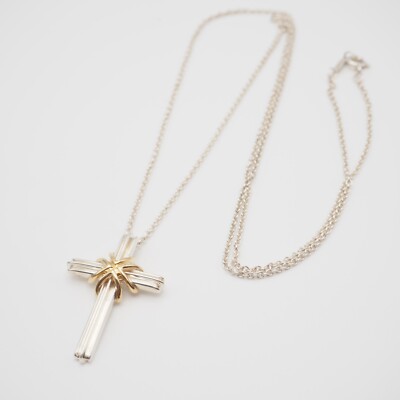 アクセサリー TIFFANY VINTAGE SIGNATURE CROSS NECKLACE Tiffany & Co. Signature Cross Silver 925 750 18K Gold
