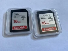 Lot of 2pcs 16gb SanDisk Ultra  SDHC Flash Memory Card NIKON CANON SDHC