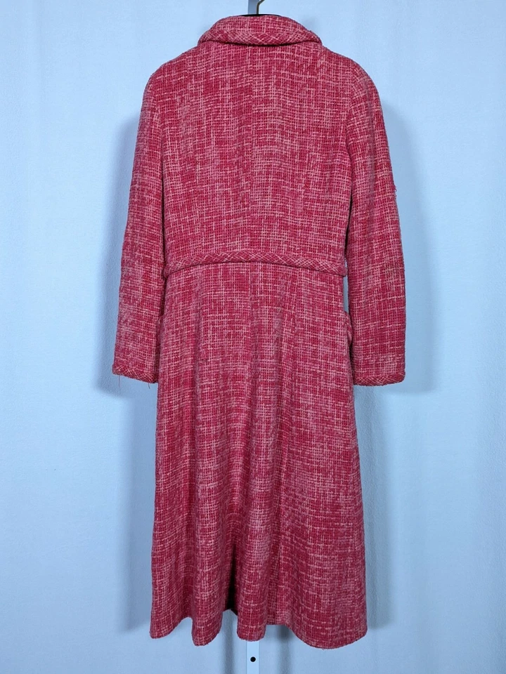 Marc Jacobs для Bergdorf FW 2004 розовый букл вязаный пальто куртка 4 США 60-х мод - Изображение 2 из 4