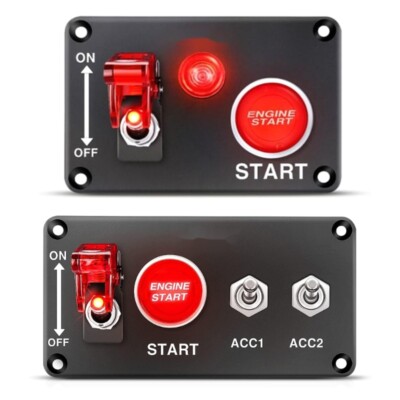 Waterproof Car Ignition Light Toggle Switch Panel Starter Start Stop Button 12V