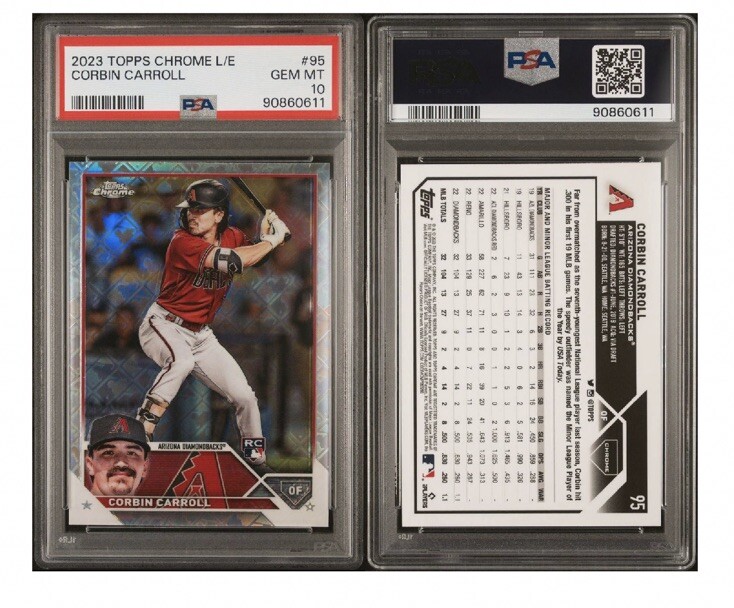 2023 Topps Chrome Logofractor Edition Corbin Carroll RC #95 PSA 10