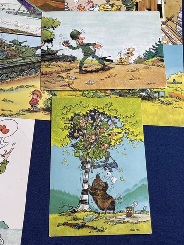 Lot Of 9 Military Comic Postcards by Artists Jean-Pol & Mazel - Picture 5 of 8