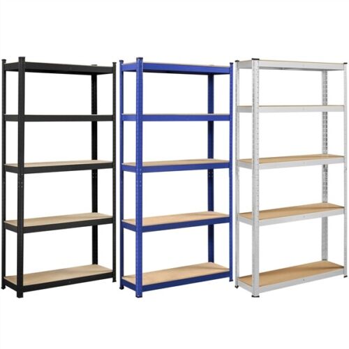 5-Tier Heavy Duty Metal Shelving Unit Garage Shelves Utility Rack Adjustable  - Picture 1 of 34