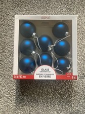 Glass Ornament Set Ashland Christmas Noel 8 Pc Blue