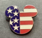 Disney Offical Mickey Mouse Head American Flag Stars and  Stripes Pin  — photo 1