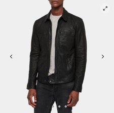 Leather Jacket Made From Real Cowhide. Black Medium Size For Men