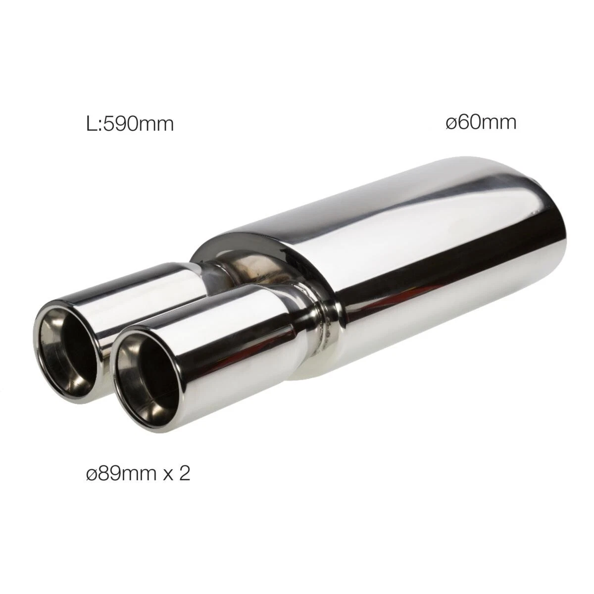 Marmitta Sportiva Doppia Universale In Acciaio Inox Cromato Per Auto Marmitta Sportiva Doppia Universale In Acciaio Inox Cromato Per Auto