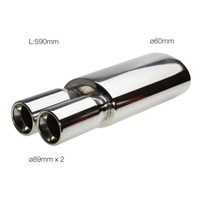 Simoni Racing SchalldäMpfer Doppelt Auspuffanlage Edelstahl Runde Thunder ESR109