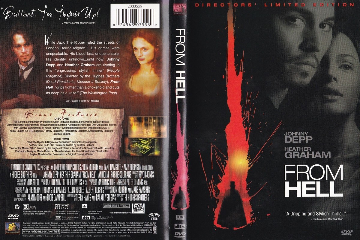 From Hell (Widescreen DVD, 2007, 2-Disc Set) Johnny Depp