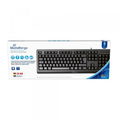 Mediarange Tastatur mit Kabel Keyboard QWERTZ kabelgebunden schwarz MROS109