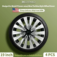 Wheel Covers Design for Model Y (2020-2024) 19 inch 4PCS New Turbine Rim Hubcaps