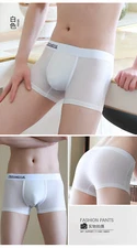 ZONBAILON Men's Underwear Ice Silk Breathable Comfort Solid Color Simple Boxer