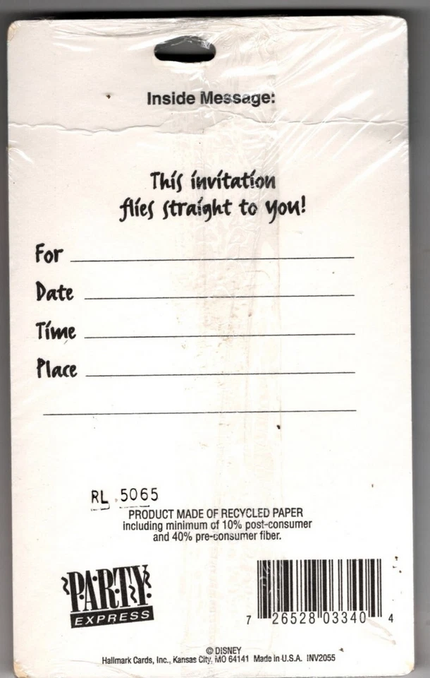 8 paquetes 8 tarjetas Pocahontas Inventions Disney Hallmark Party Express 64 en total Foto 4 de 4