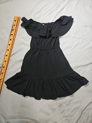 Asos Dress Womens Size 4 Black Ruffle Tiered Boho Ruffle Grunge Goth  Layered | eBay
