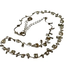 Collana Cookie Lee Vintage Strass Palline Argento Firmata