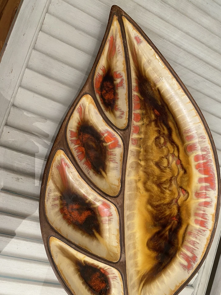 Treasure Craft Leaf Divided Serving Tray Vintage 1963 Made in the USA - Image 4 of 4