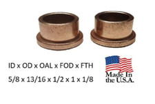2pc, 5/8 x 13/16 x 1/2 x 1 x 1/8 Bronze Bushing, AMERICAN BRONZE, Made In USA