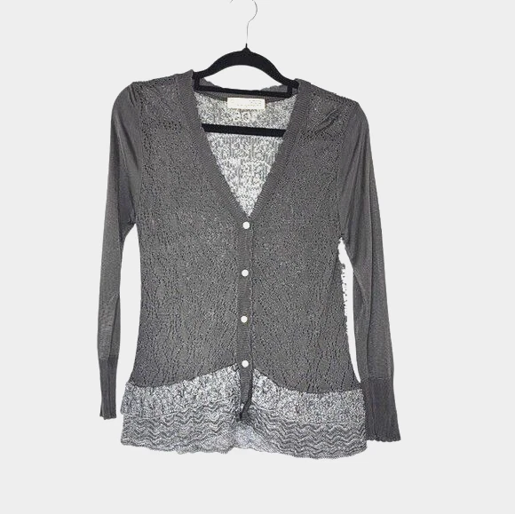 Grey button shop up cardigan