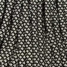 550 Paracord Black with Silver Gray Diamonds 100 FT USA MADE same day shipping