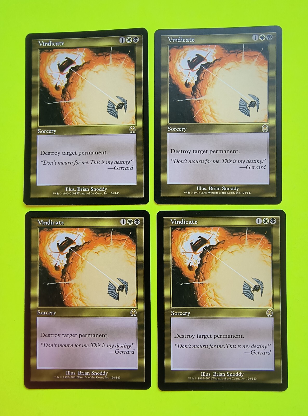 MTG - x4 Vindicate - EX/NM - Apocalypse - Magic the Gathering - FREE DELIVERY