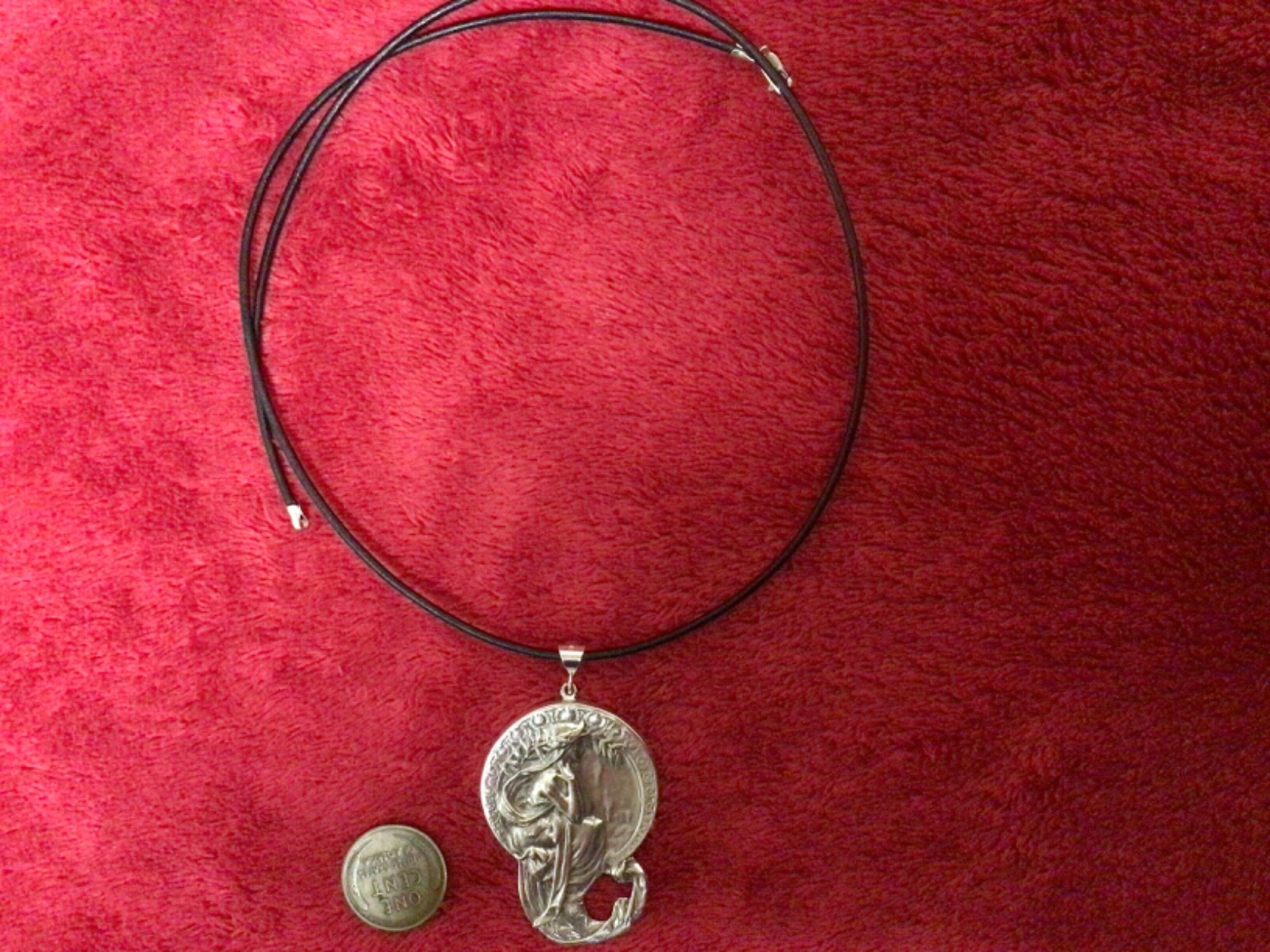 Solid Heavy Sterling silver Alphonse Mucha Poetry… - image 2