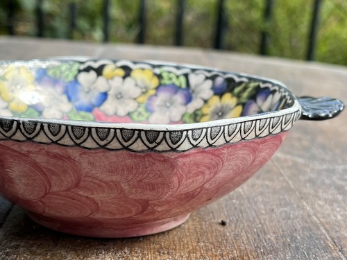 MALING EXQUISITE 1930’s SUGAR BOWL 6451 FEATURING GARLAND BLACK PRINT ROSE - Picture 2 of 7