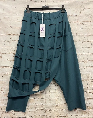 Moonshine F. Harems Hose Lagenlook 44 46 48 Freizeithose Übergrösse Neu petrol - Bild 1 von 4