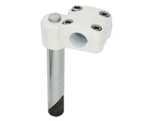 VINTAGE 4" LONG ALLOY BMX STYLE BICYCLE STEM (QUILL DIAMETER 22.2MM) IN WHITE.