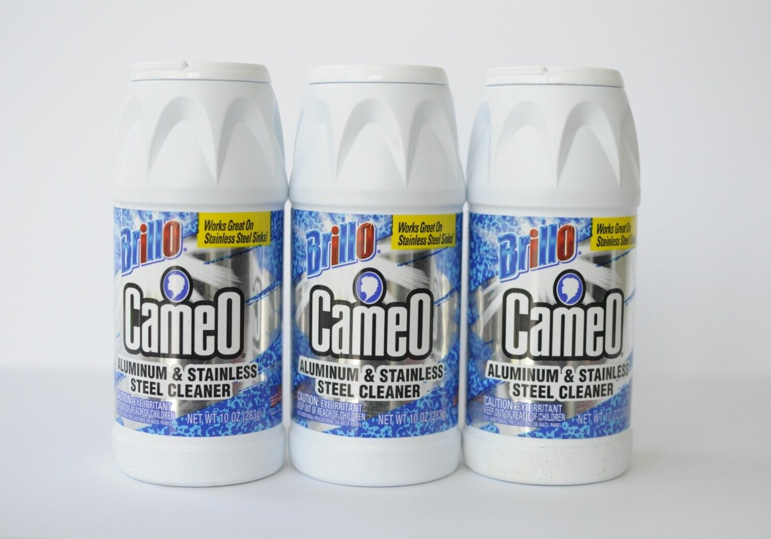 Brillo Cameo Aluminum & Stainless Steel Cleaner 10 oz USA Lot Of 3