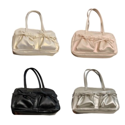 Itabag Korean PU Single Shoulder Bag Large Underarm Pack for Daily Use