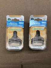(2 Pack) Dr. Brown's 3m+ Options+ Wide-Neck Nipple Level 2 (4 Total)