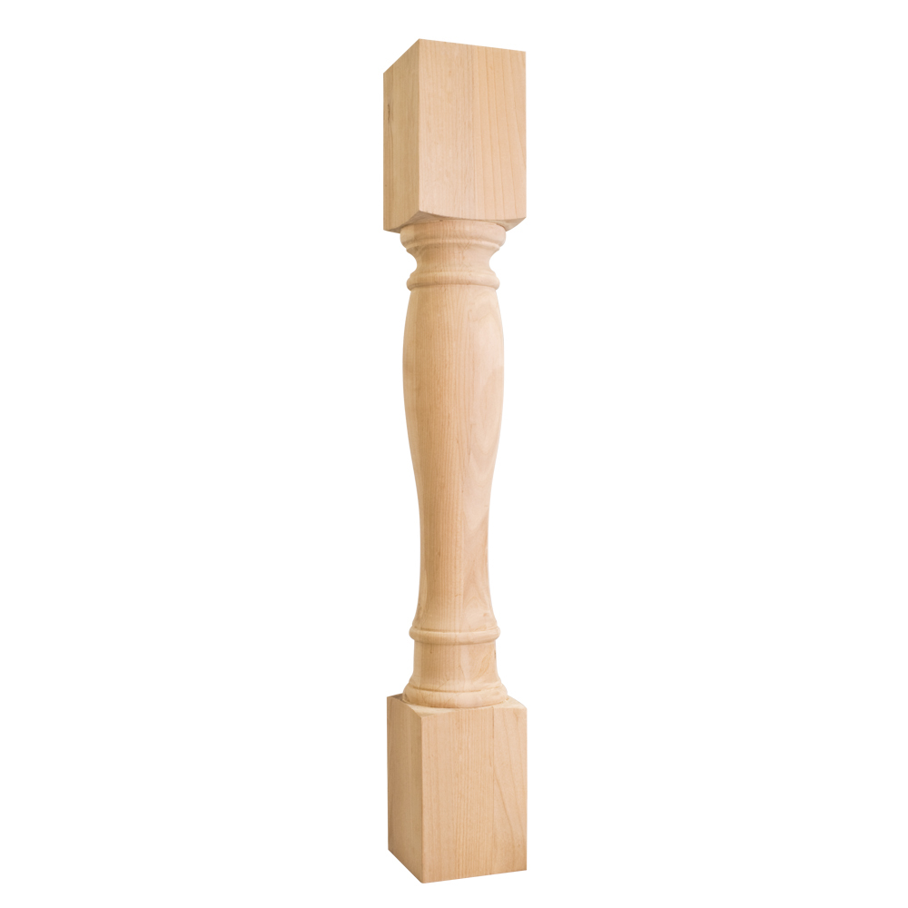 5" x 5" x 35-1/2"- Turned Wood Post (Island Leg)- # P1-5-36RW