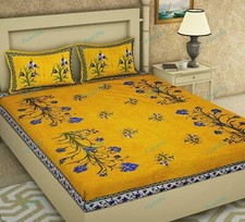 Traditional Jaipuri Print 1 Double Bed Sheet With 2 Pillowcase 100