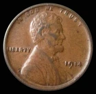 1914 LINCOLN WHEAT CENT 1C COIN AU CONDITION