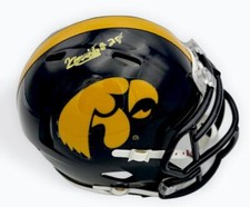 KAMARI MOULTON SIGNED IOWA HAWKEYES FOOTBALL SPEED MINI HELMET AUTOGRAPH BAS J28