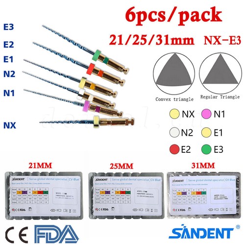 6pz File endodontiche dentali endodontiche X3-Pro lime rotanti canale radice conico oro NITI - Foto 4 di 96