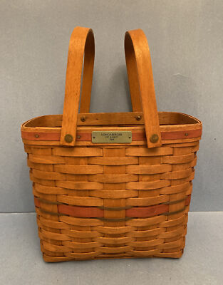 1989 Longaberger VIP Handled Basket, L.L.L. Family Initialed & Weaved - RARE !!