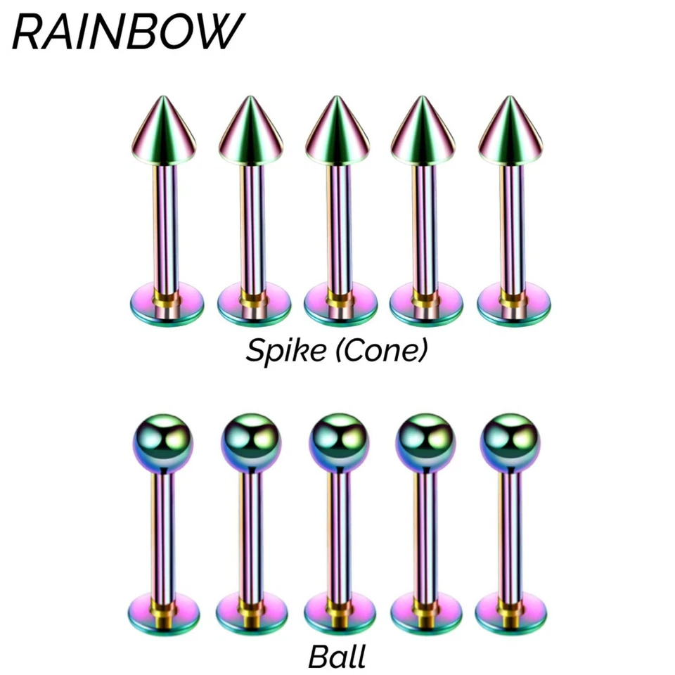 Cartilage Earrings Labret Piercing Stud Gem Flat Disc Back Tragus Nose Helix UK - Image 4 of 4