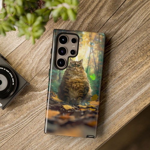 For iPhone / Galaxy / Pixel | Phone-Ink Case - Chonk Fat Gray Cat Forest Anime - Picture 95 of 173