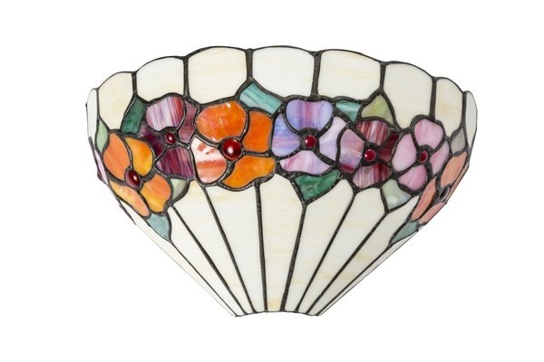 Applique Tiffany E27 1x80W - Lampada Parete Vetro Alta Qualità