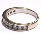 14k White gold .99CT SI2 I natural diamond channel set wedding band ring 4.6g — photo 6