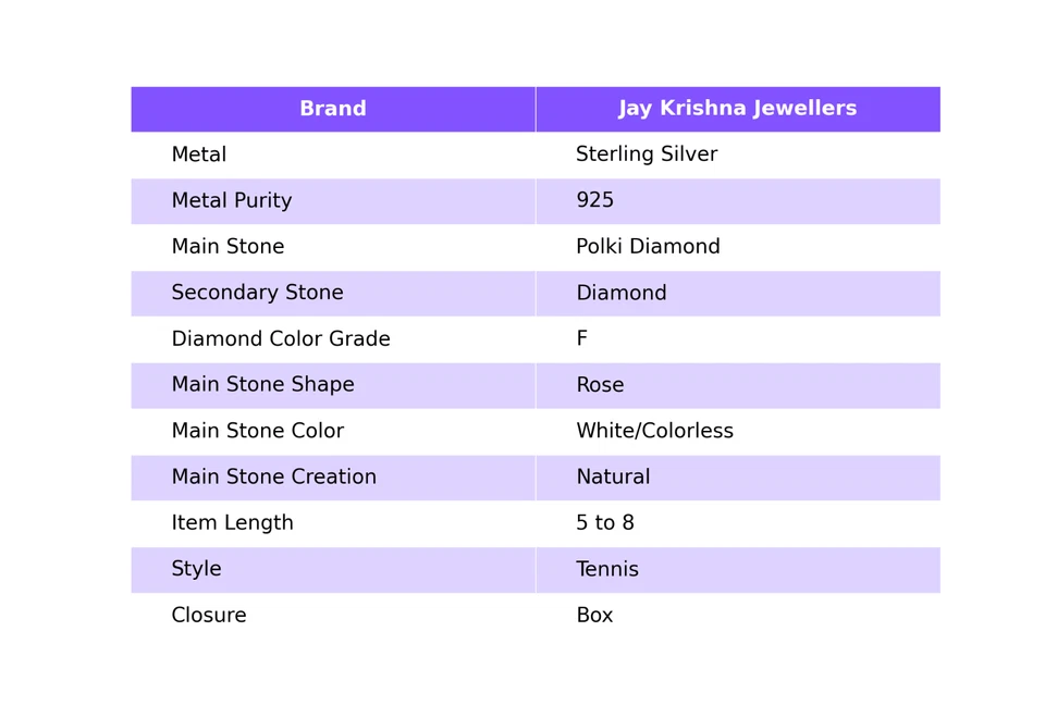 Brazalete de compromiso de diamantes Polki de plata de ley 925 con rebanadas de diamantes Foto 2 de 4