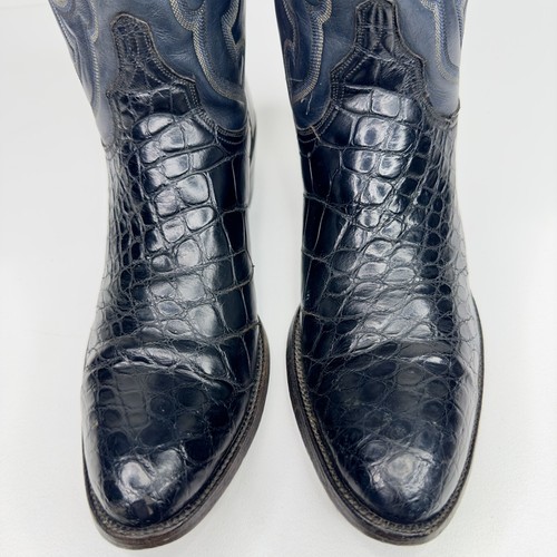 LUCCHESE VINTAGE USA MADE EXOTIC GATOR BELLY COWGIRL BOOTS🐊 | WOMEN 11AA 🏜️ - Picture 6 of 16